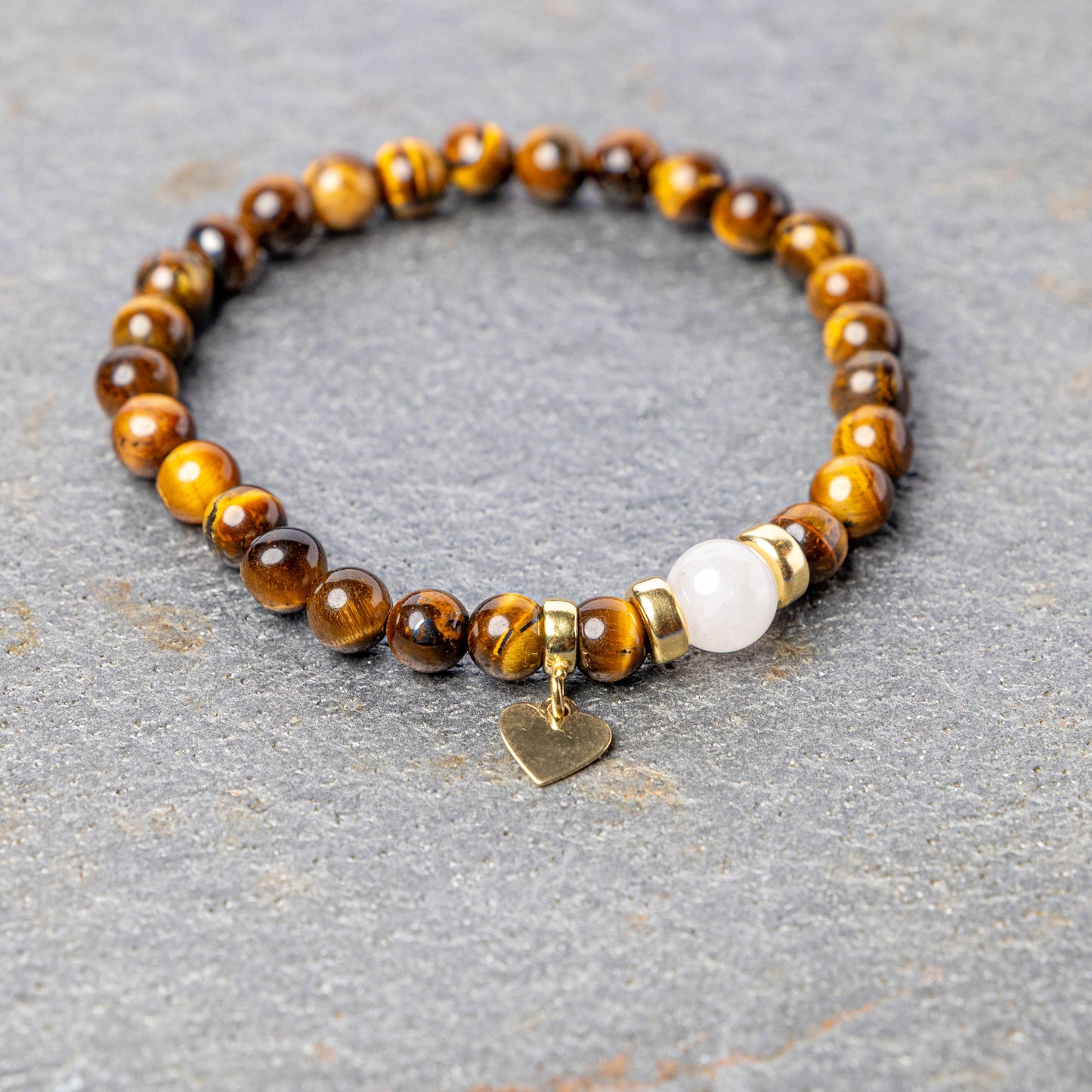 Armband AMARA | Tijgeroog & Rozenkwarts