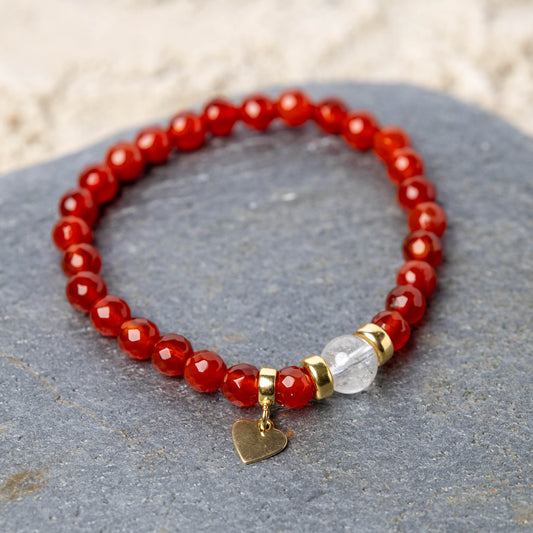 Armband VALENTINA | Carneool & Bergkristal