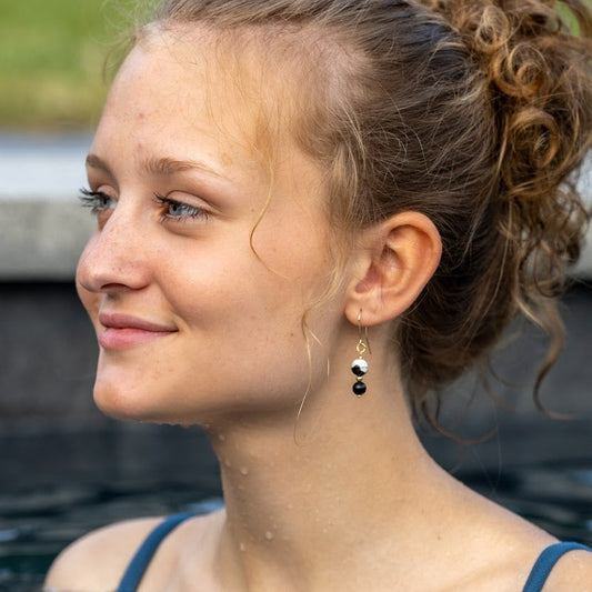 Oorbellen ELENA | Vuuragaat & Black Pearl