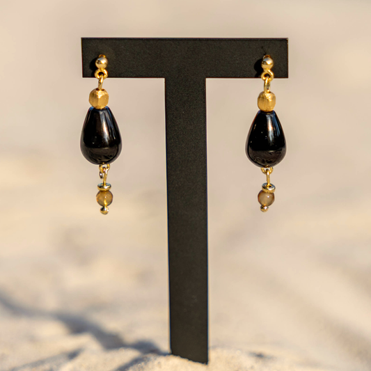 Oorbellen ADRIANA | Bruine agaat